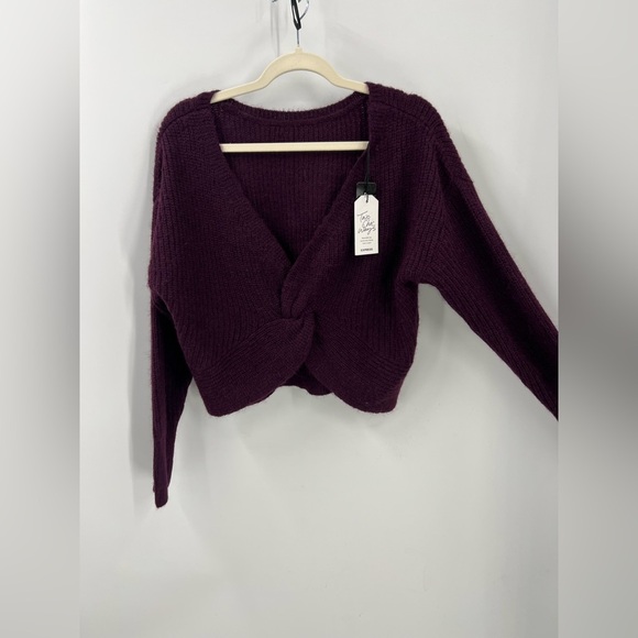 Express two chic ways wool blend cropped sweater S - Picture 3 of 14